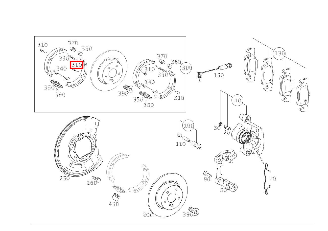 Feder Bremsbacke an Abdeckblech C 180 KOMPRESSOR T-Modell BlueEFFICIENCY 240