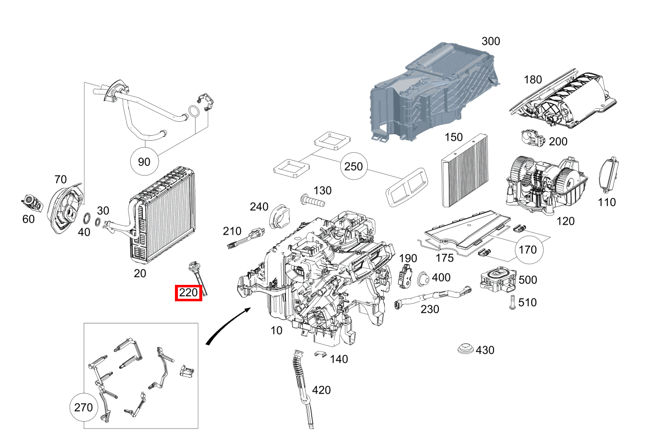 Temperatursensor MISCHLUFTTEMPERATUR S 63 AMG 4MATIC+ Cabriolet 217