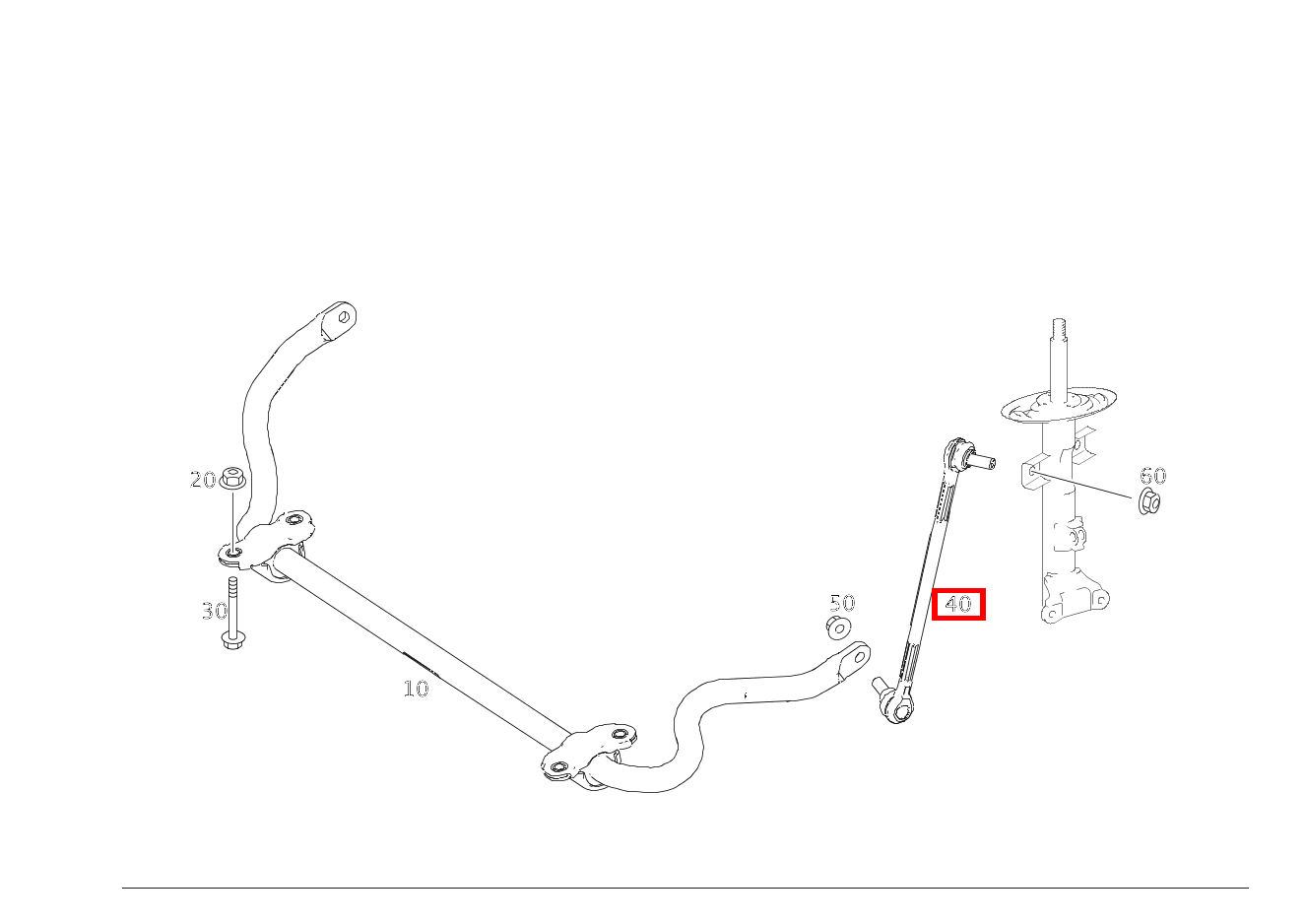 Stange Drehstab und Stoßdämpfer links E350CGI BE CA 207