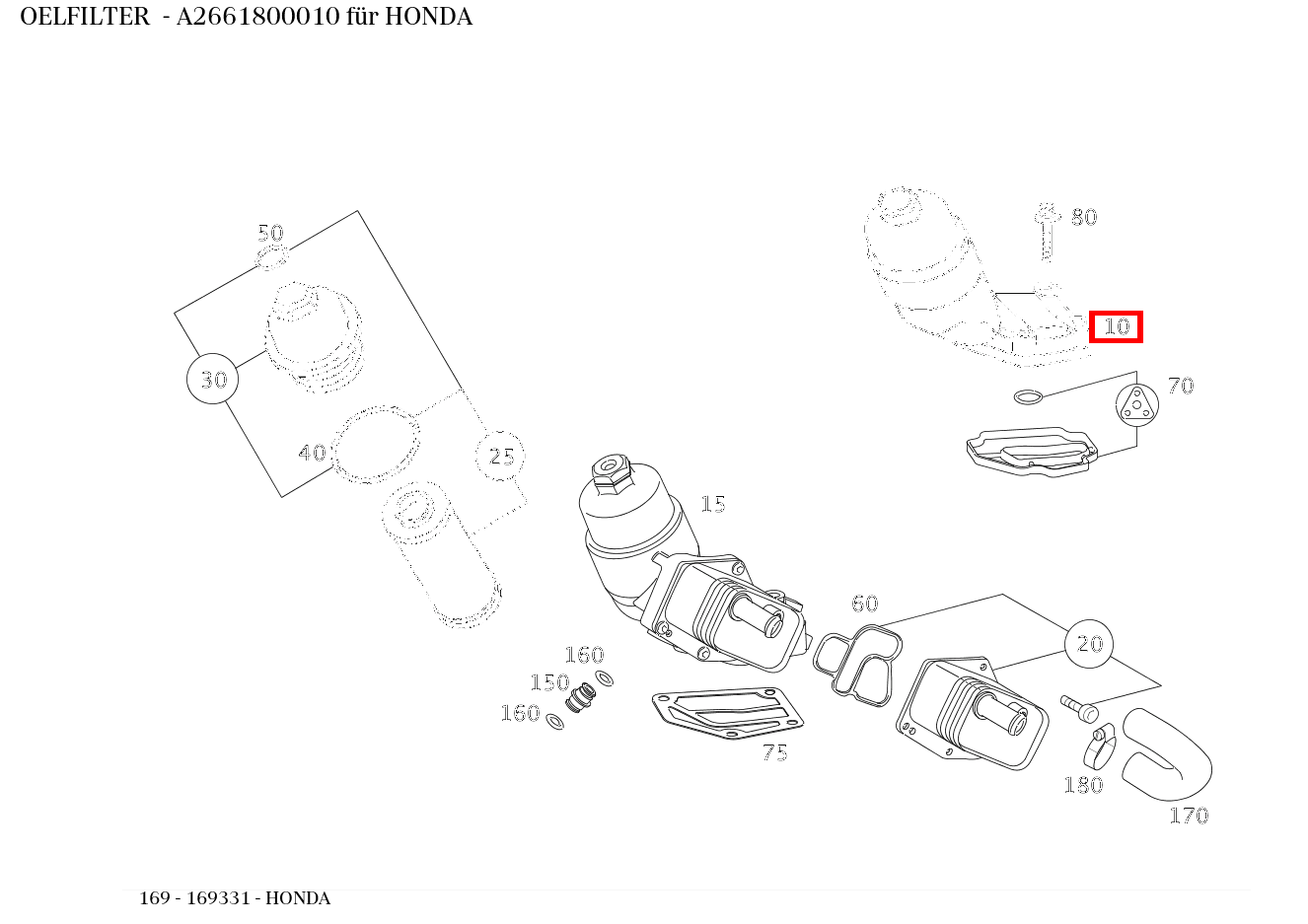Ölfilter HONDA 169 Ölfilter HONDA 169