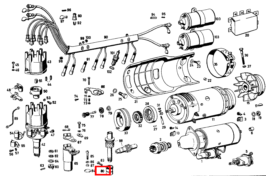 Lager FÜR ZÜNDVERTEILERANTRIEB 300 SL 198