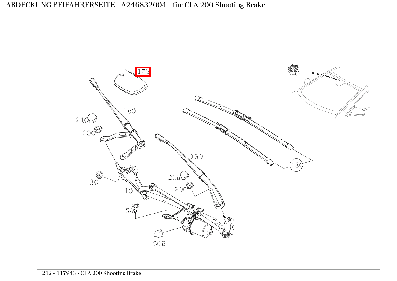 Abdeckung BEIFAHRERSEITE CLA 200 Shooting Brake 212
