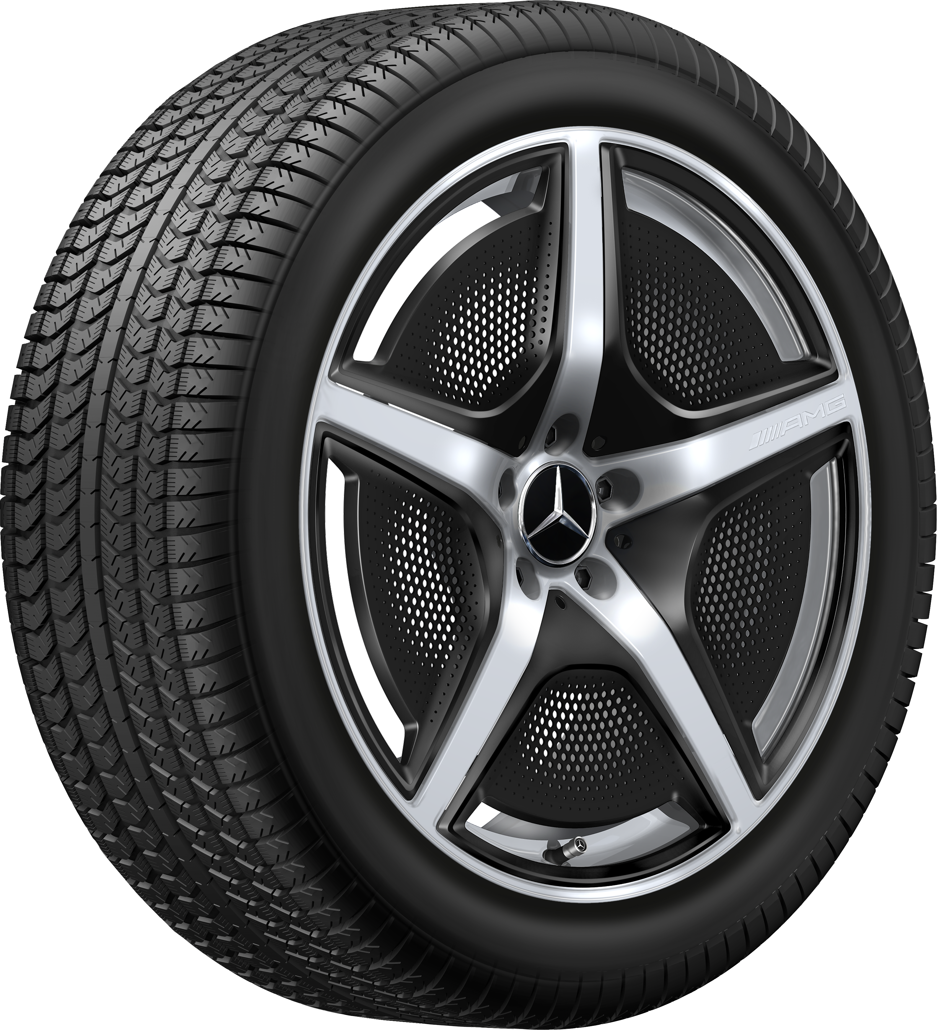 AMG 5-Speichen-Rad, 21 Zoll, 9,5 J x 21 ET 30,1, vanadiumsilber, hochglänzend