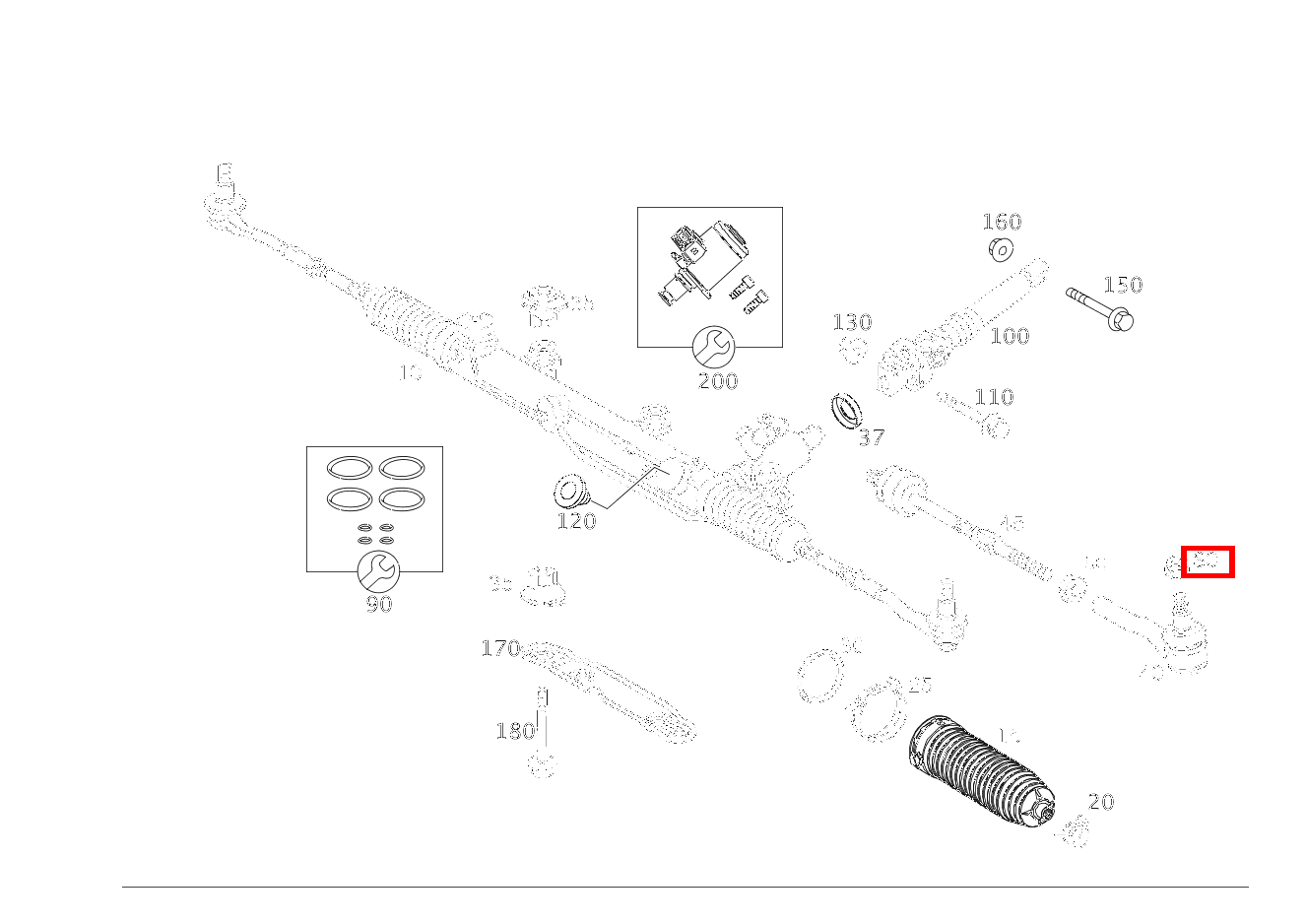 Sechskantmutter SPURSTANGE AN ACHSSCHENKEL; M14X1,5 CLK 63 AMG Cabriolet 209