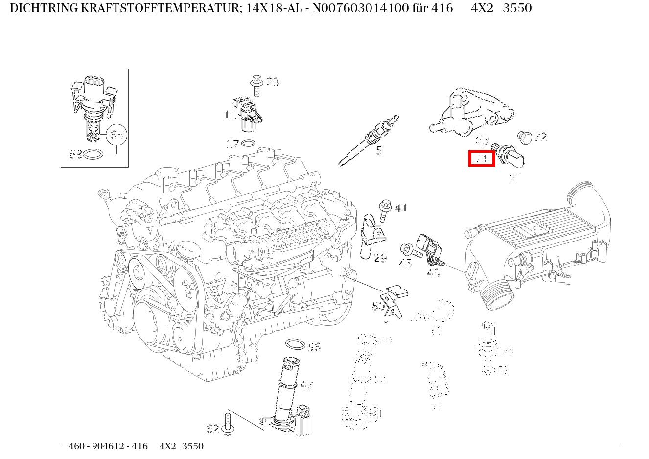 Dichtring KRAFTSTOFFTEMPERATUR; 14X18-AL 416 4X2 3550 460 Dichtring KRAFTSTOFFTEMPERATUR; 14X18-AL 416 4X2 3550 460