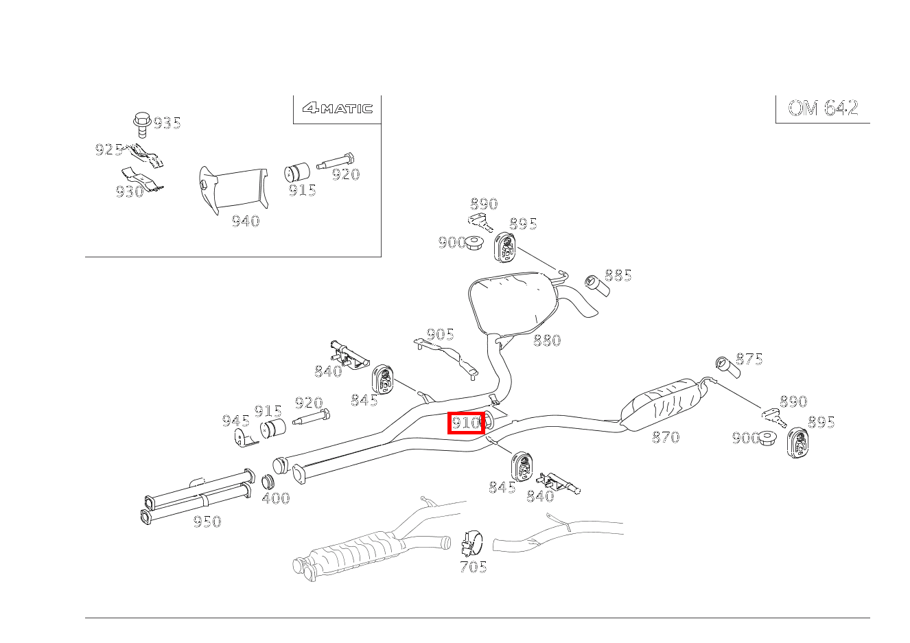 Sechskantmutter AUSPUFFROHR LINKS AN AUSPUFFROHR RECHTS; M8 E280CDI SONDERAUFB 211