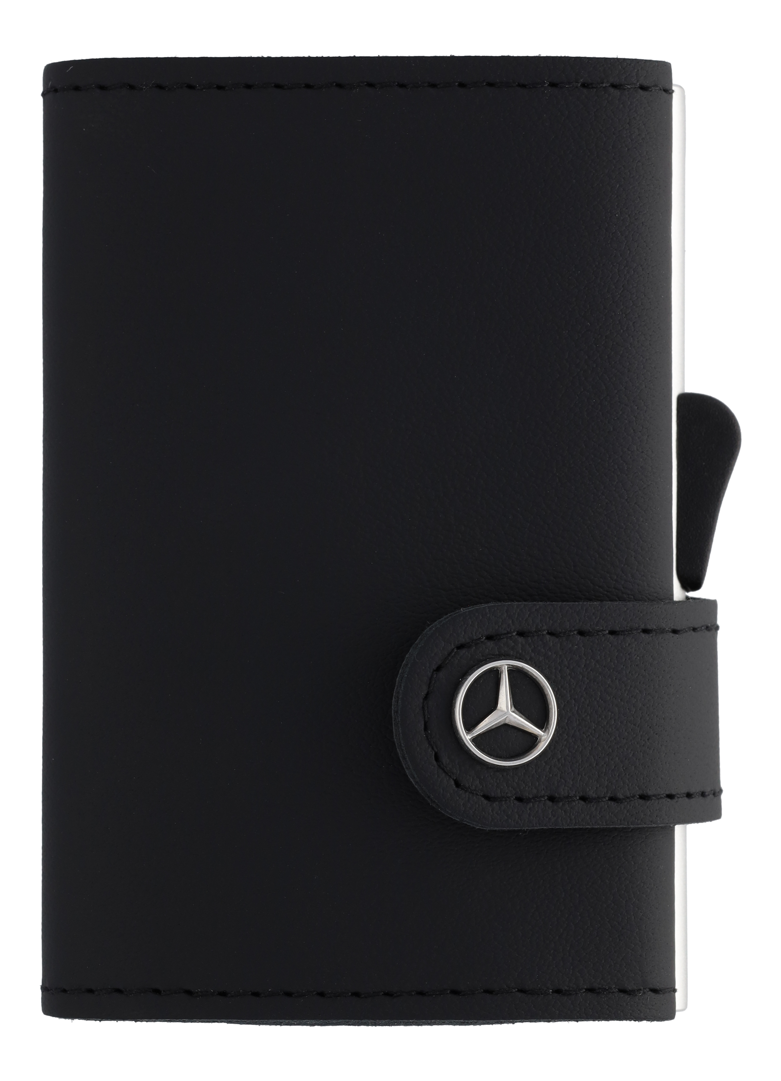 Mini-Geldbörse schwarz, Rindleder