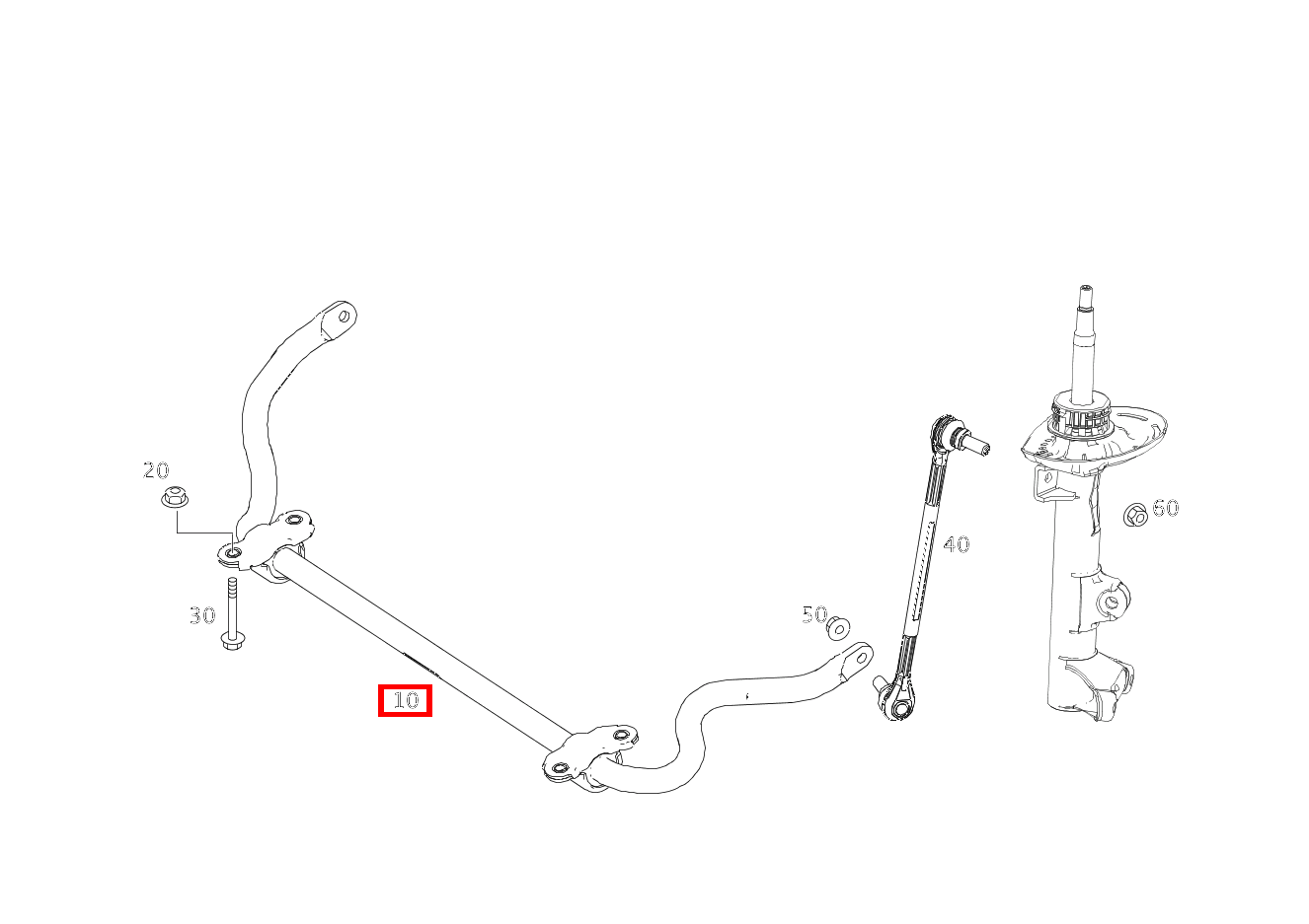 Drehstab Mit Lager, vorn; D=25MM GLC2504M 253