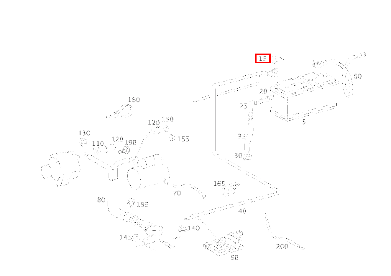Schutzkappe BATTERIE-PLUSPOL CL 65 AMG Coupé 215 Schutzkappe BATTERIE-PLUSPOL CL 65 AMG Coupé 215