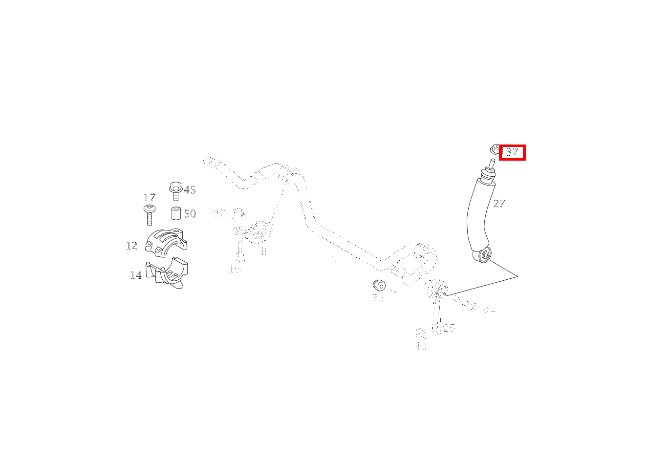 Mutter STANGE AN ACHSSCHENKEL; M12X1.5 S 350 L 4-MATIC 220