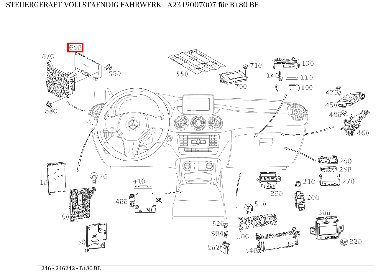 Steuergerät vollständig FAHRWERK B180 BE 246 Steuergerät vollständig FAHRWERK B180 BE 246