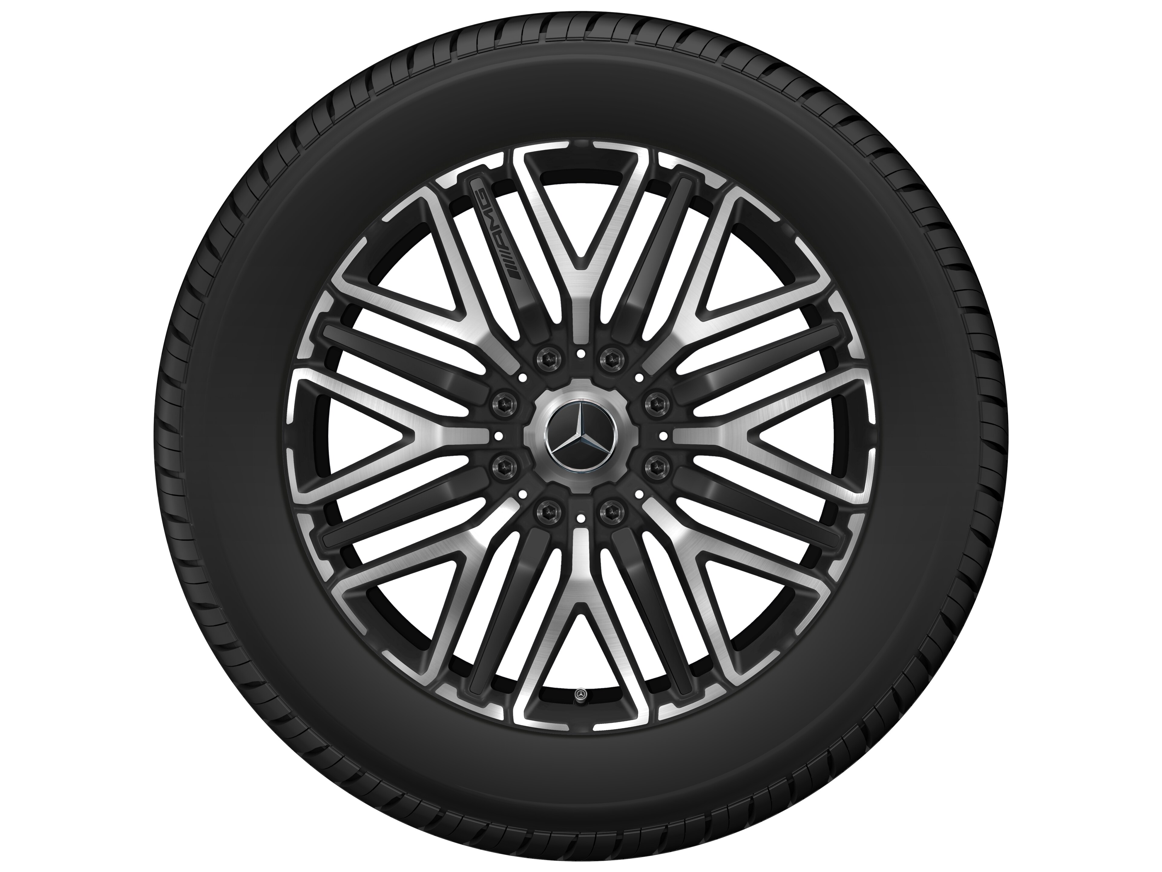 AMG Schmiederad 22 Zoll, 9,5 J x 22 ET 60, schwarz matt, glanzgedreht