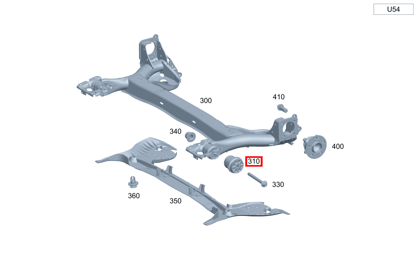 Elastomerlager Hinterachse rechts B 180 d 246 Elastomerlager Hinterachse rechts B 180 d 246