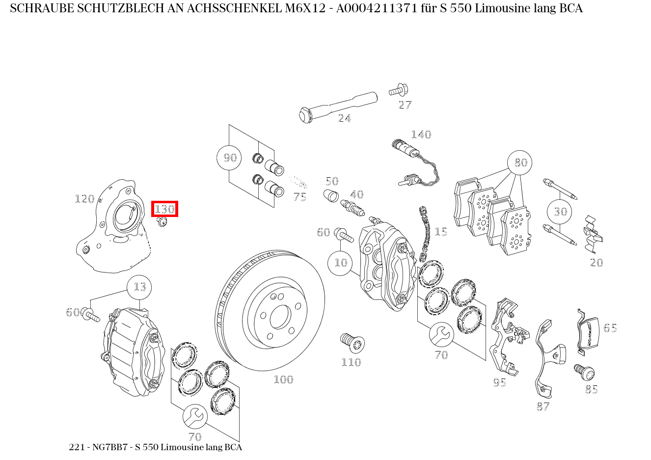Schraube SCHUTZBLECH AN ACHSSCHENKEL M6X12 S 550 Limousine lang BCA 221 Schraube SCHUTZBLECH AN ACHSSCHENKEL M6X12 S 550 Limousine lang BCA 221