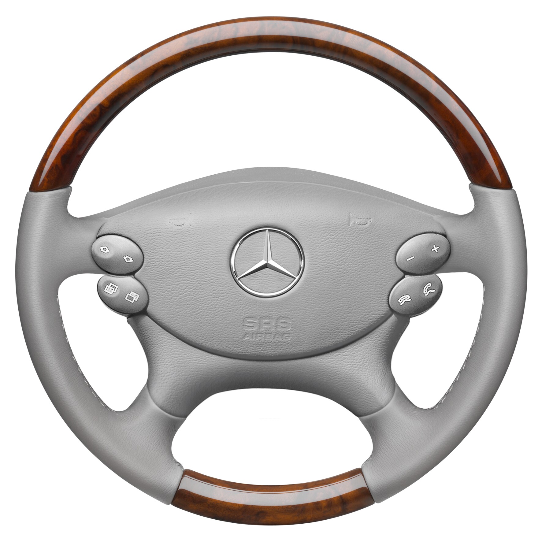 Mercedes-Benz - Holz-Leder-Lenkrad, Durchmesser 380 mm Holz-Leder-Lenkrad, Durchmesser 380 mm