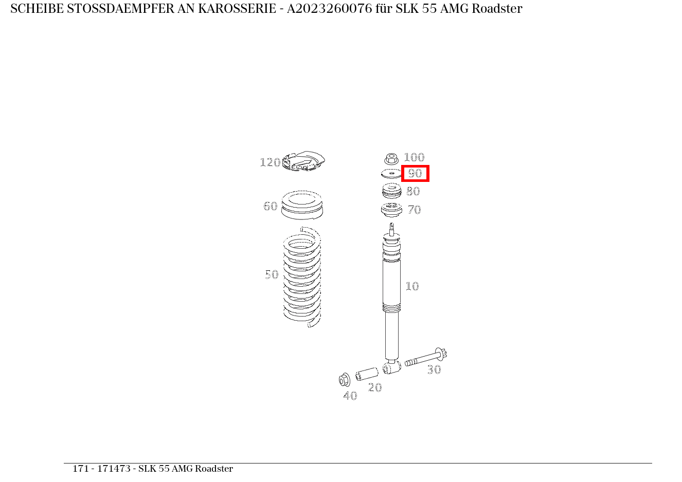 Scheibe STOSSDAEMPFER AN KAROSSERIE SLK 55 AMG Roadster 171 Scheibe STOSSDAEMPFER AN KAROSSERIE SLK 55 AMG Roadster 171