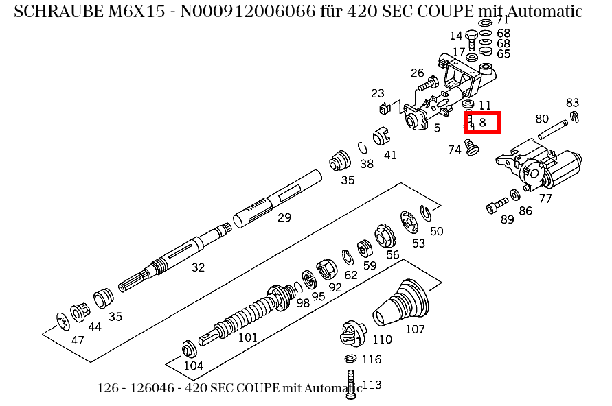 Schraube M6X15 420 SEC COUPE mit Automatic 126