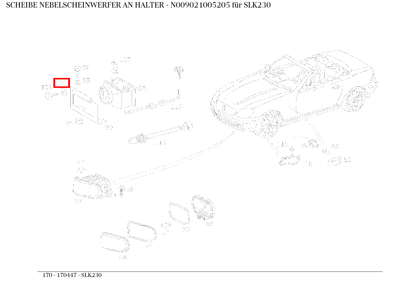 Scheibe NEBELSCHEINWERFER AN HALTER SLK230 170