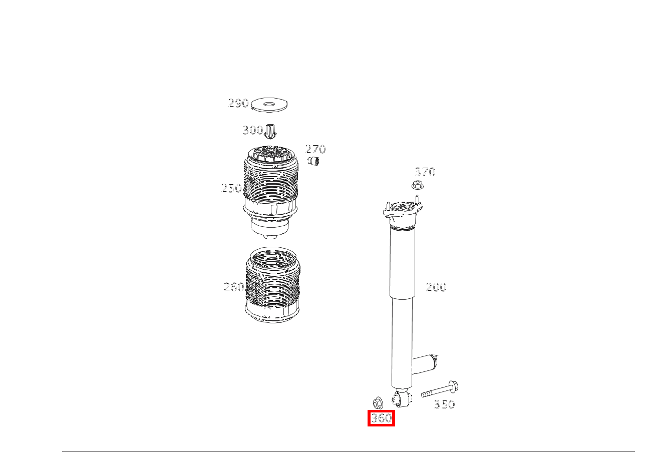 Mutter Stoßdämpfer an Federlenker; M10 E 220 CDI T-Modell 253
