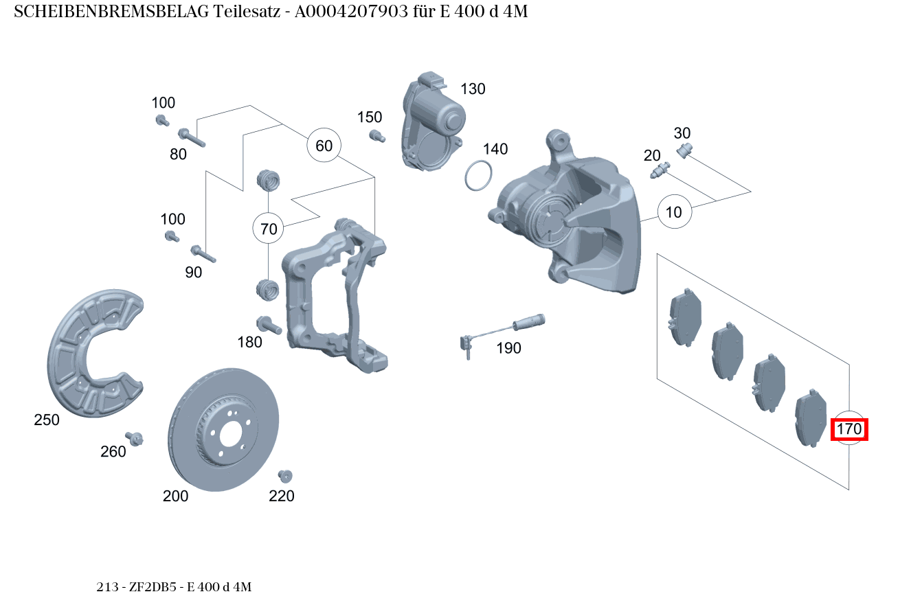 Scheibenbremsbelag Teilesatz E 400 d 4M 213 Scheibenbremsbelag Teilesatz E 400 d 4M 213