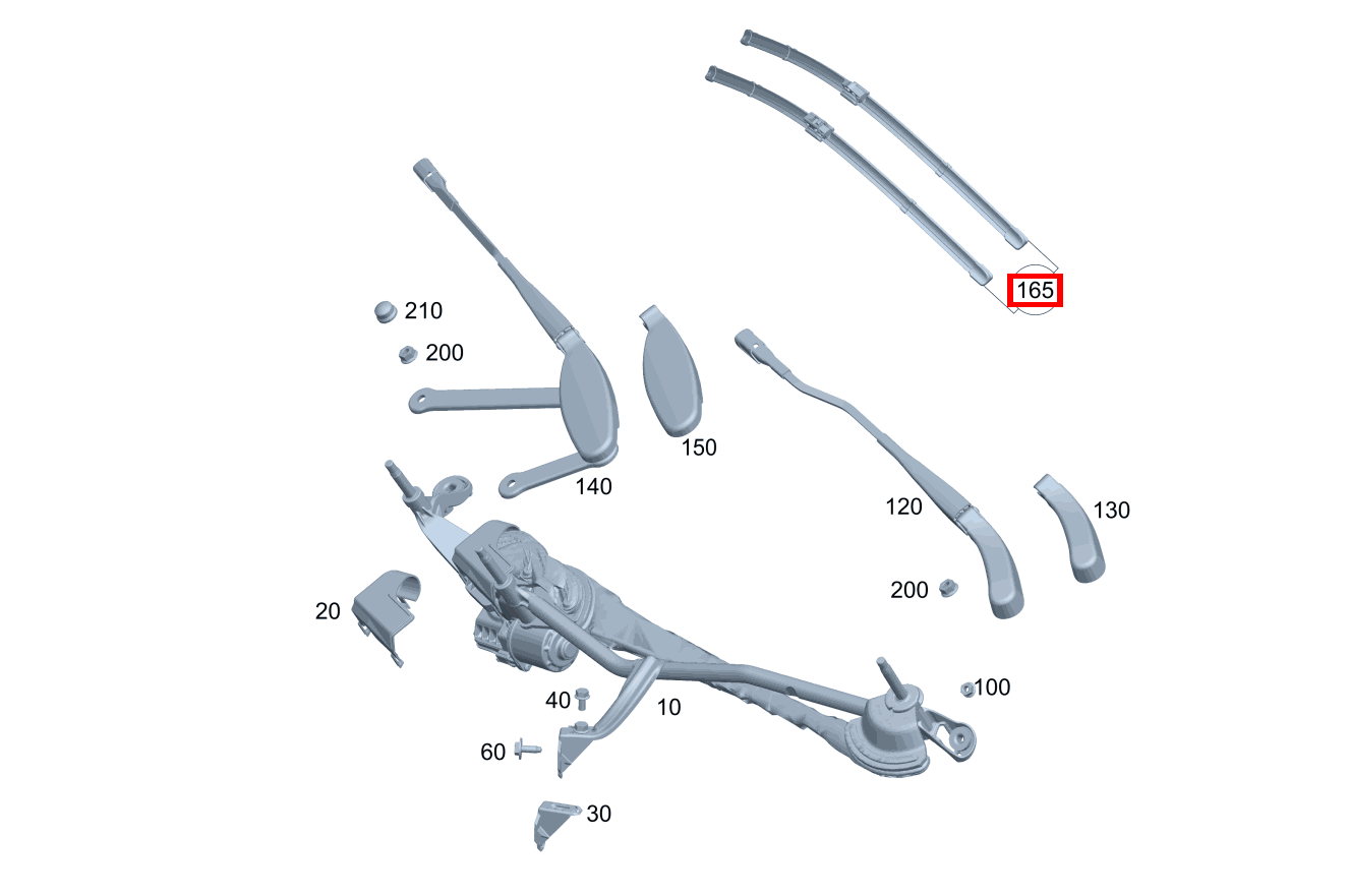 SATZ WISCHERBLATT Wischerset, Fahrer- und beifahrerseitig GLC 220 d 4MATIC 254