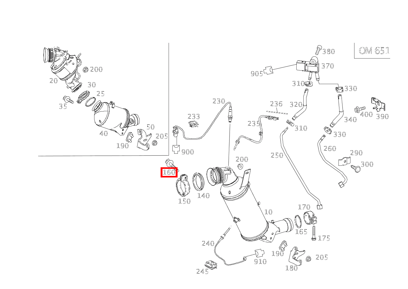 Sechsrundschraube ROHRSCHELLE AN ABGASTURBOLADER; M8X40 E300T BT H 212
