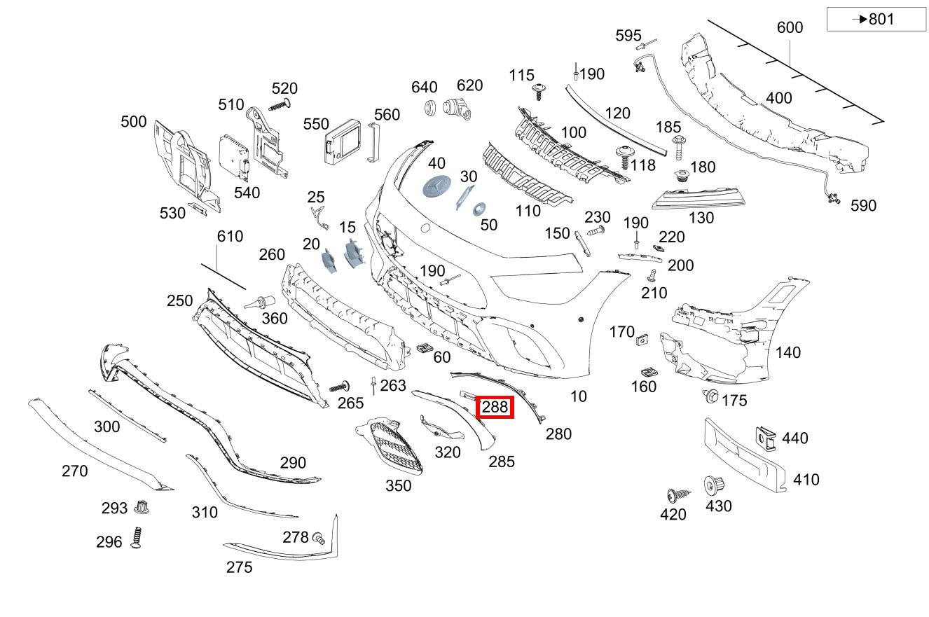 Befestigungsklammer Mercedes-AMG GT 43 4MATIC+ BCA 290
