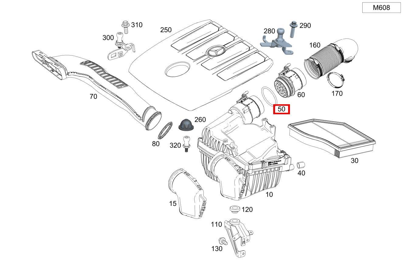 O-Ring An Luftmassenmesser A 180 d Kompaktlimousine 205