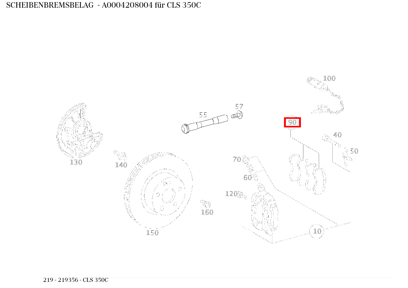 Scheibenbremsbelag CLS 350C 219
