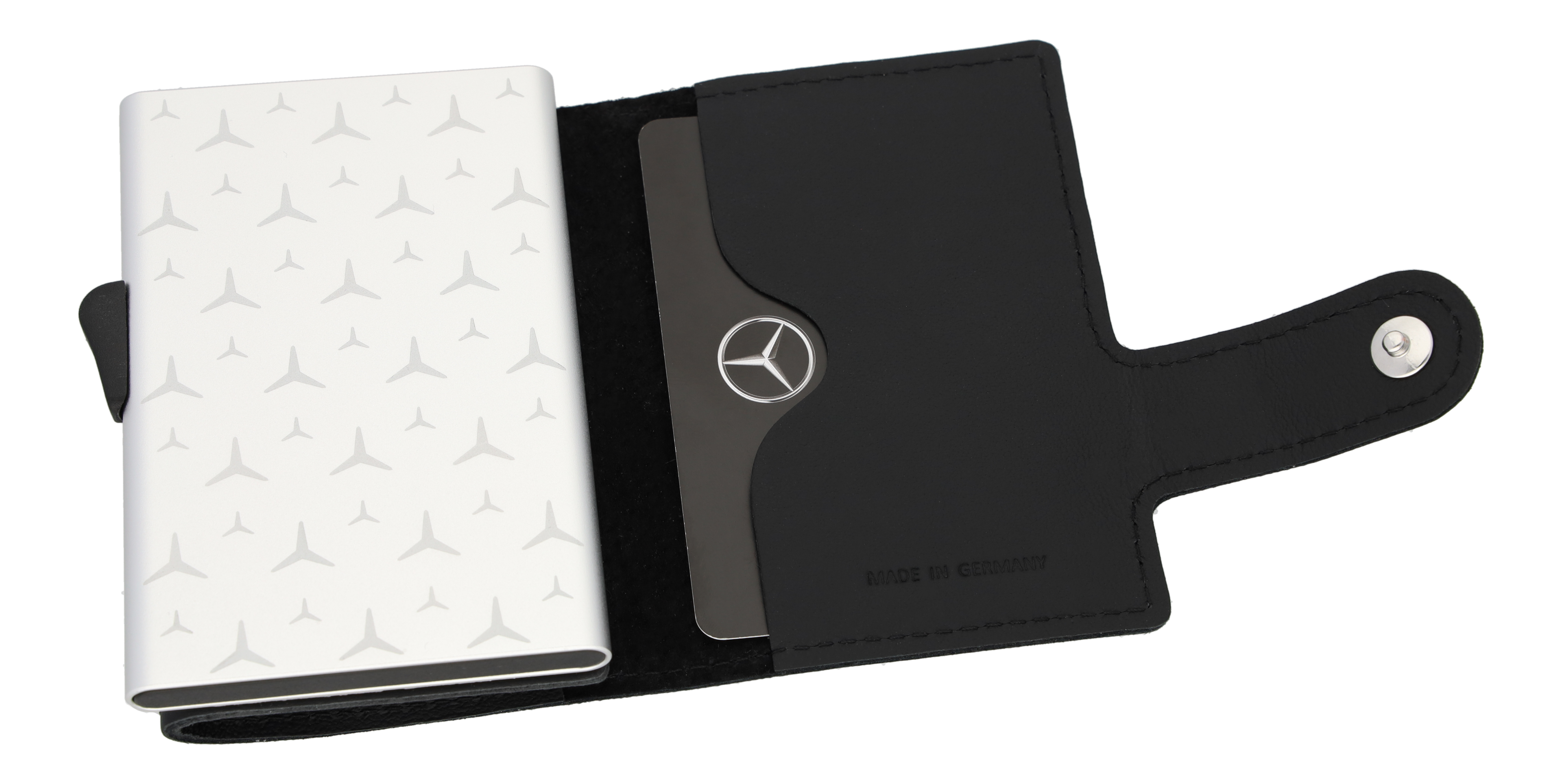 Mini-Geldbörse schwarz, Rindleder