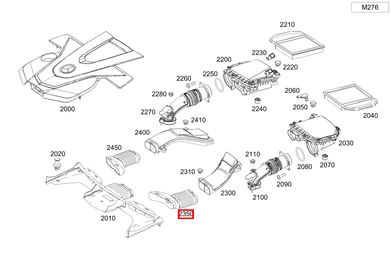 Luftansaugschlauch Links C 400 4MATIC Cabriolet 206