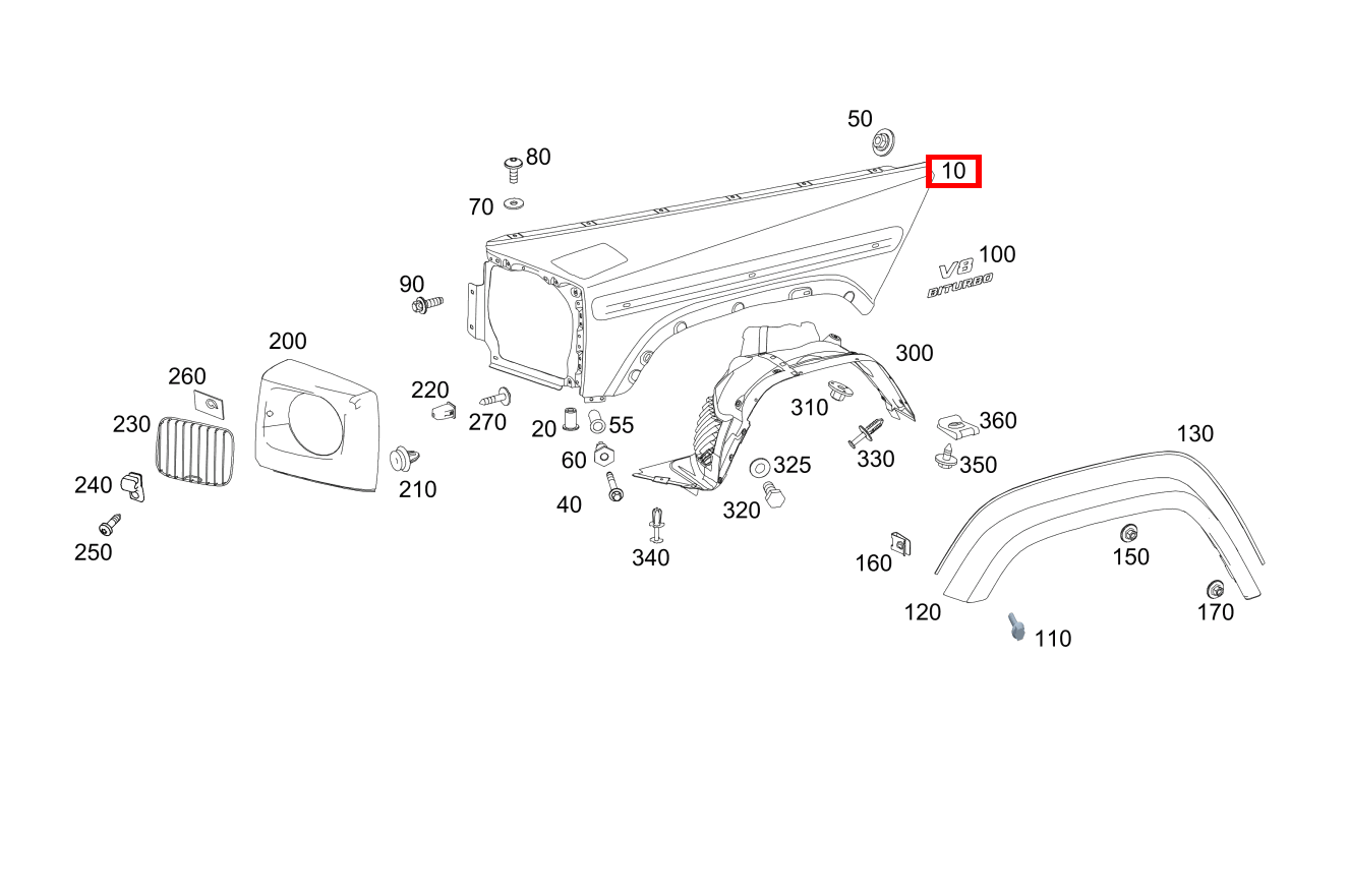 Kotflügel Vorne Rechts Mercedes-AMG G 63 463 Kotflügel Vorne Rechts Mercedes-AMG G 63 463