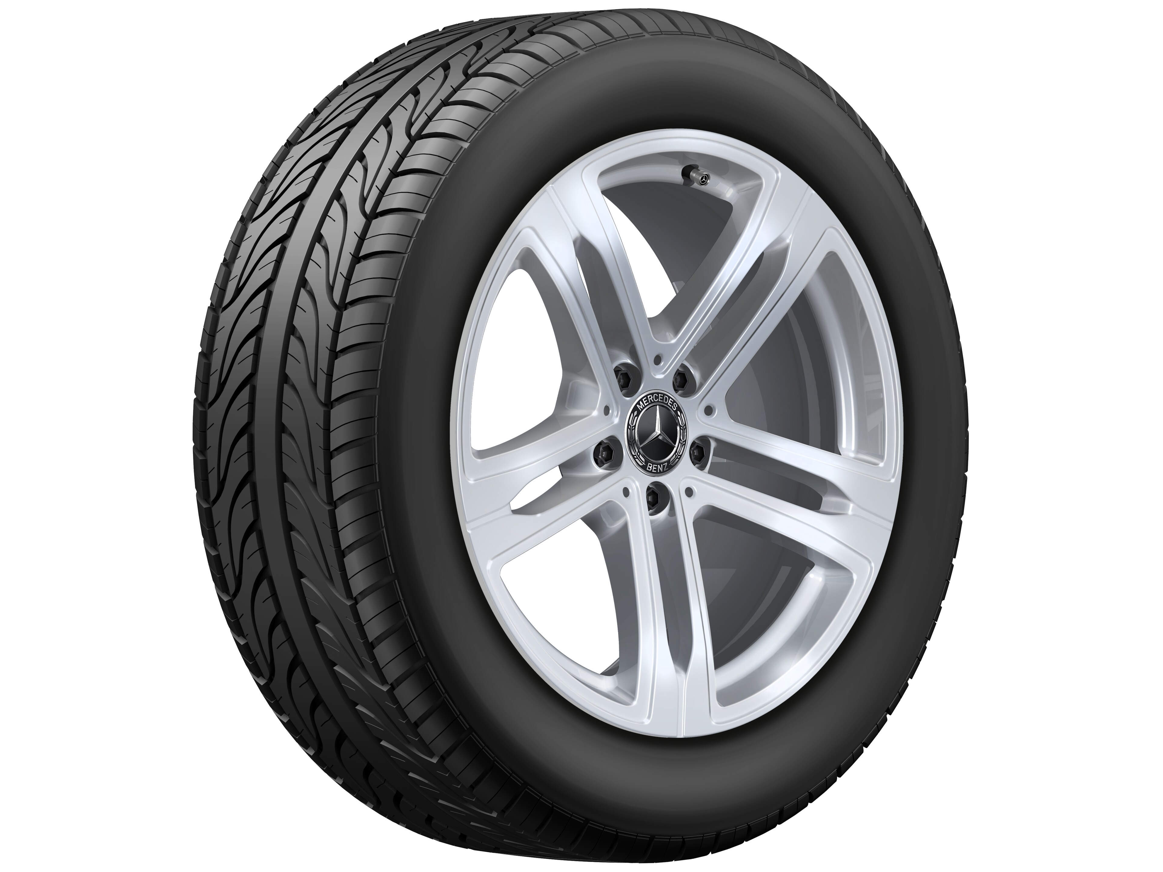 5-Speichen-Rad, 19 Zoll, Aerorad 8 J x 19 ET 39, vanadiumsilber