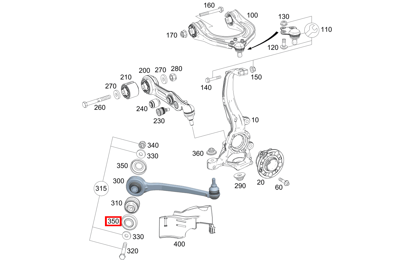 Elastomermanschette ABDECKUNG HYDROLAGER, RECHTS SL65 AMG 231