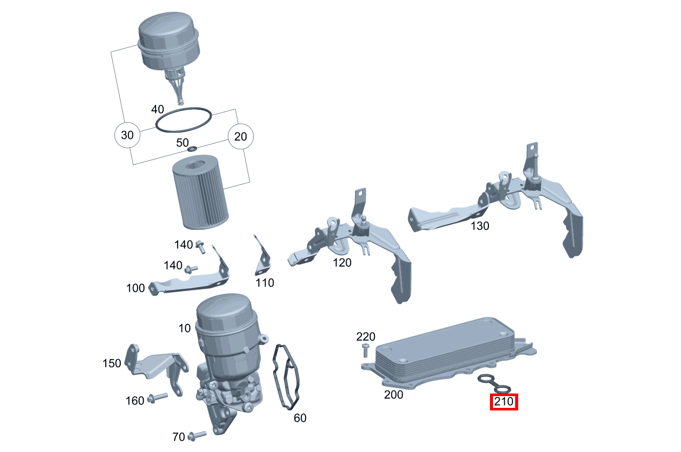 FORMDICHTUNG Ölkühler an Zylinderkurbelgehäuse GLC 350 d 4MATIC Off-Roader 253
