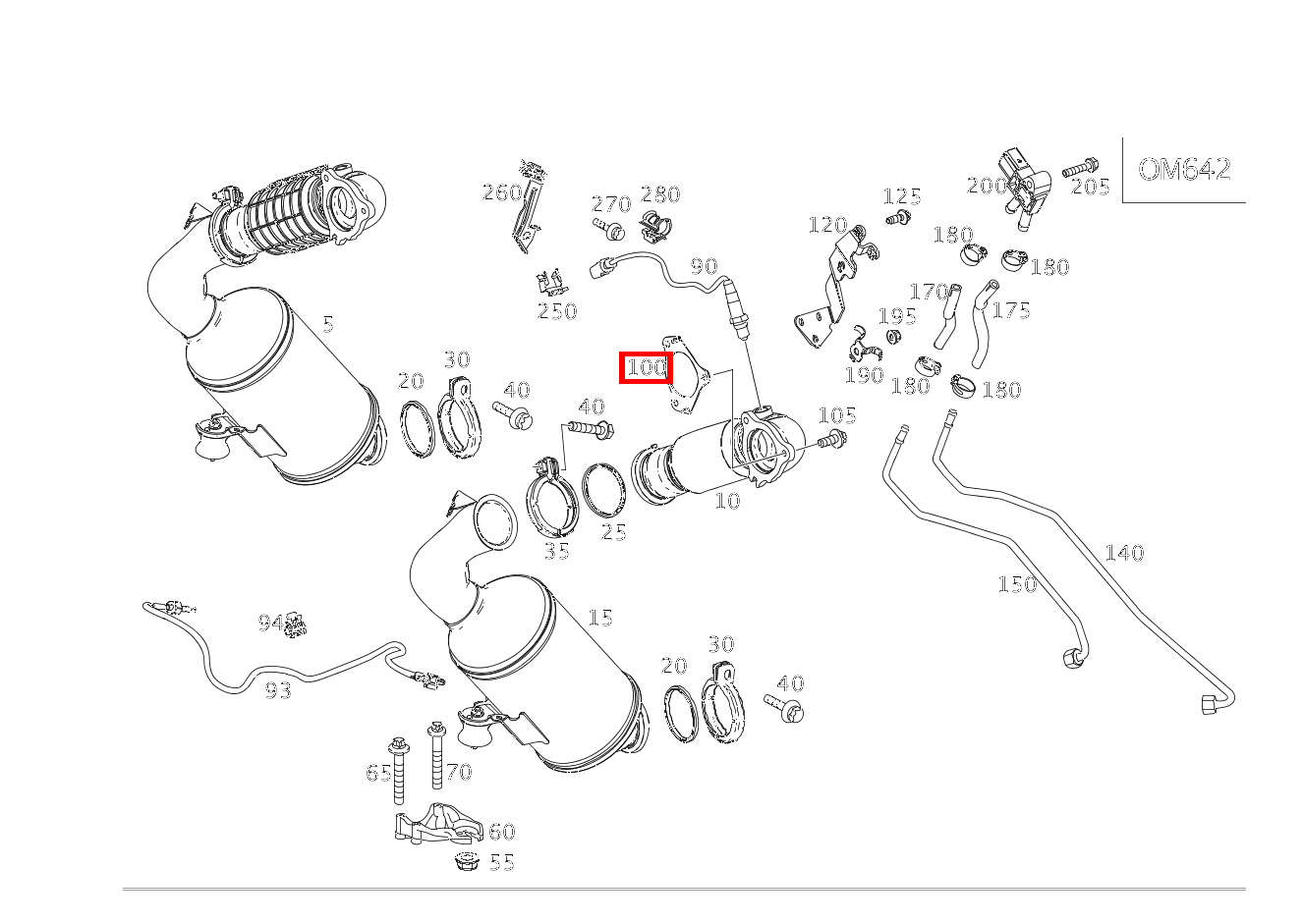 Flanschdichtung ZWISCHEN AUSPUFFROHR UND TURBOLADER S 400 d 4MATIC Limousine lang 222