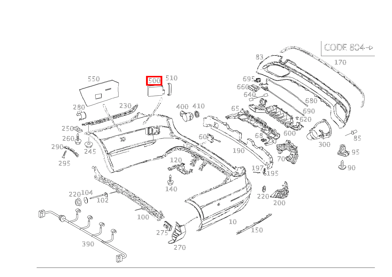 Radarsensor Links und rechts außen E350 CDI 4M 212