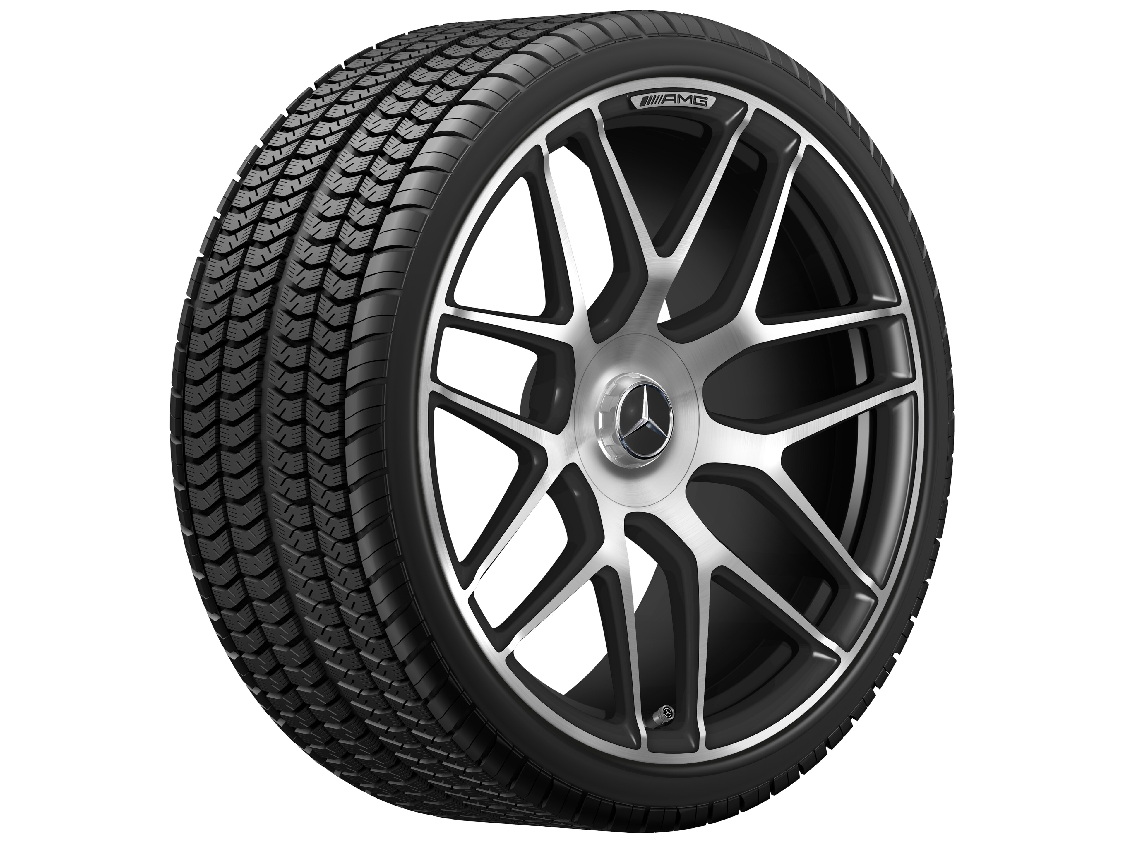 AMG Schmiederad Kreuzspeichen-Design, 21 Zoll, 11,5 J x 21 ET 30, schwarz matt