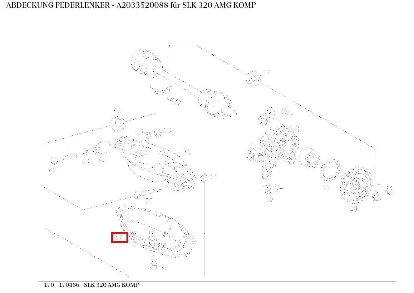 Abdeckung FEDERLENKER SLK 320 AMG KOMP 170