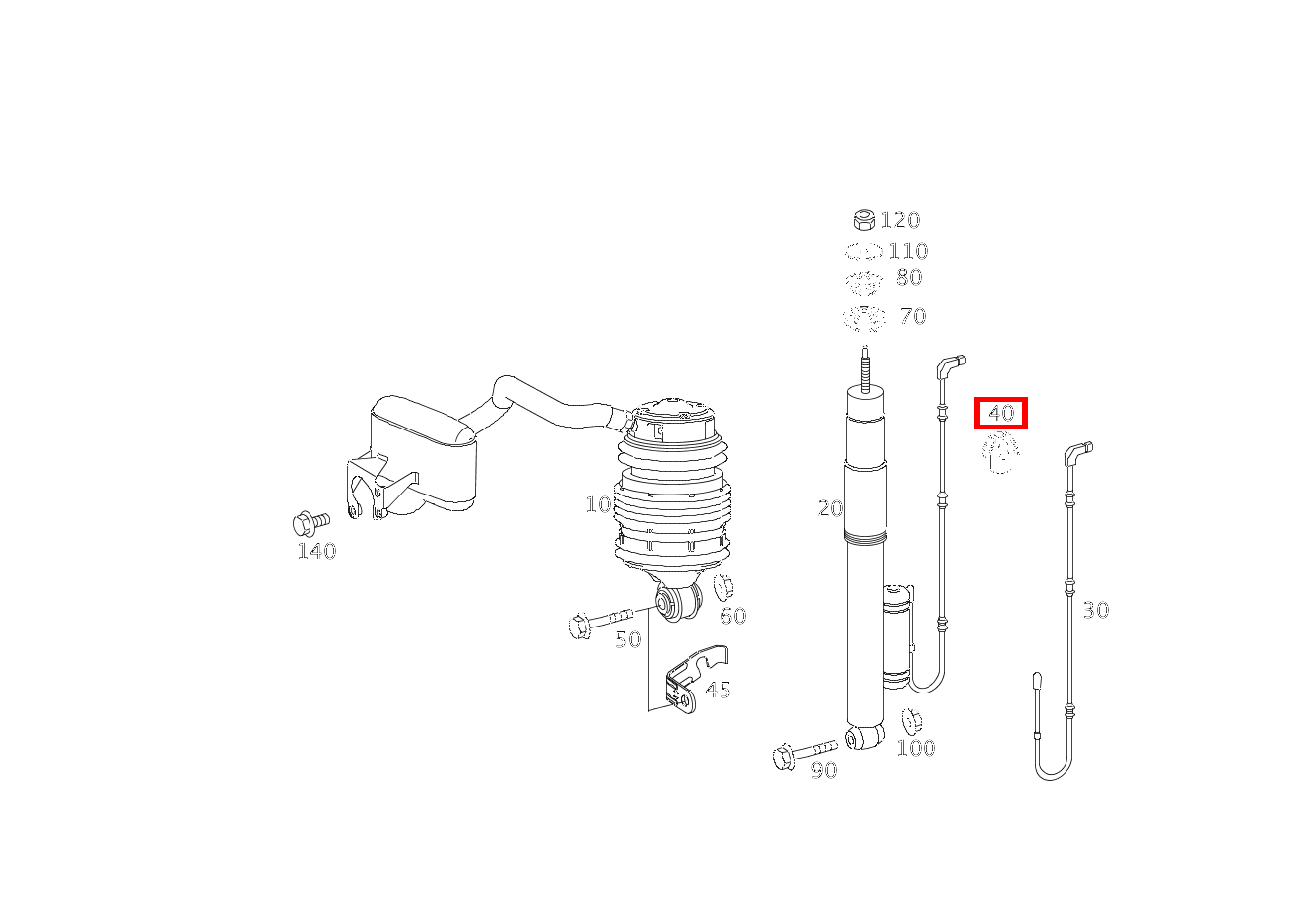 DICHTRINGHALTER BEFESTIGUNGSELEMENT ZWISCHEN KAROSSERIE UND FEDERELEMENT CLS 55 AMG 219