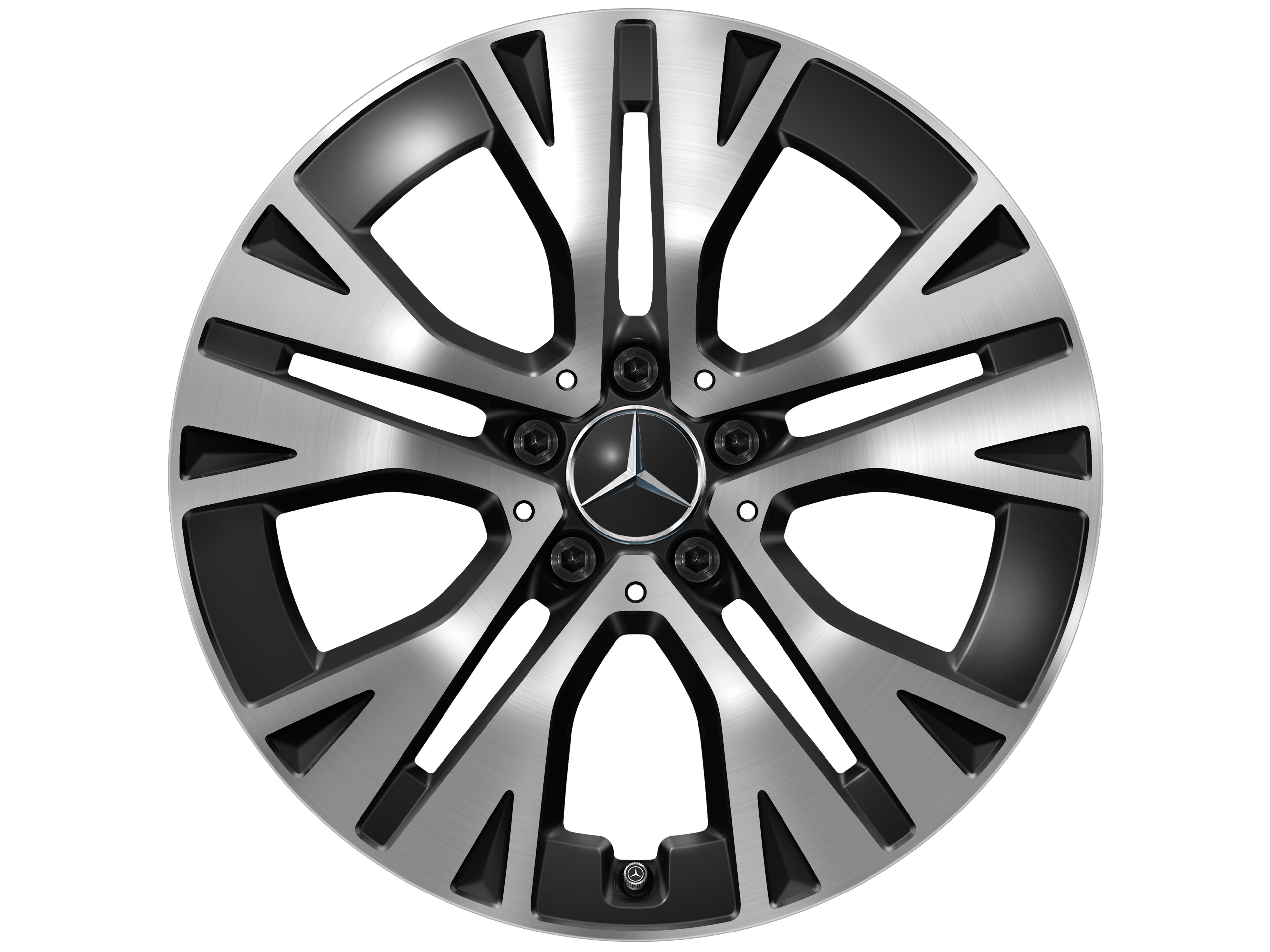 Mercedes-Benz - 5-Doppelspeichen-Rad, 18 Zoll 7,5 J x 18 ET 53, schwarz, glanzgedreht