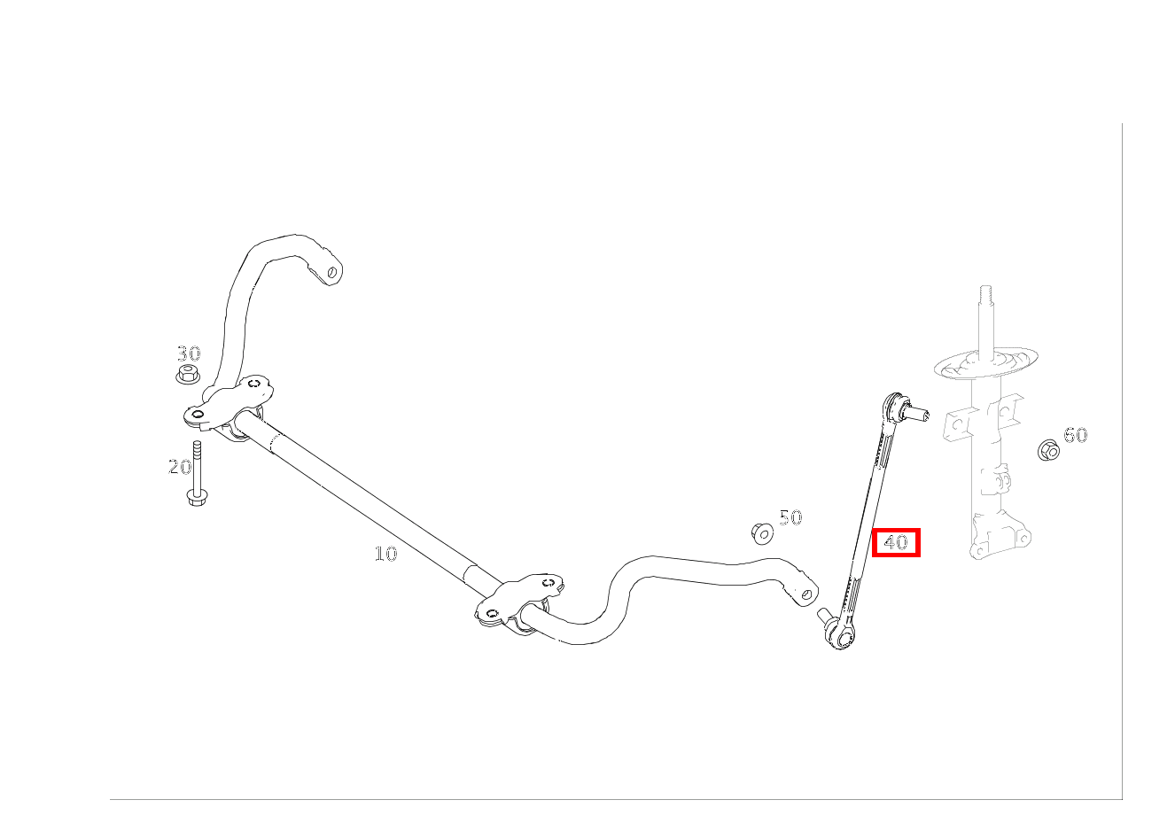 Drehstabgestänge DREHSTAB UND STOSSDAEMPFER RECHTS CLS63AMG S 218