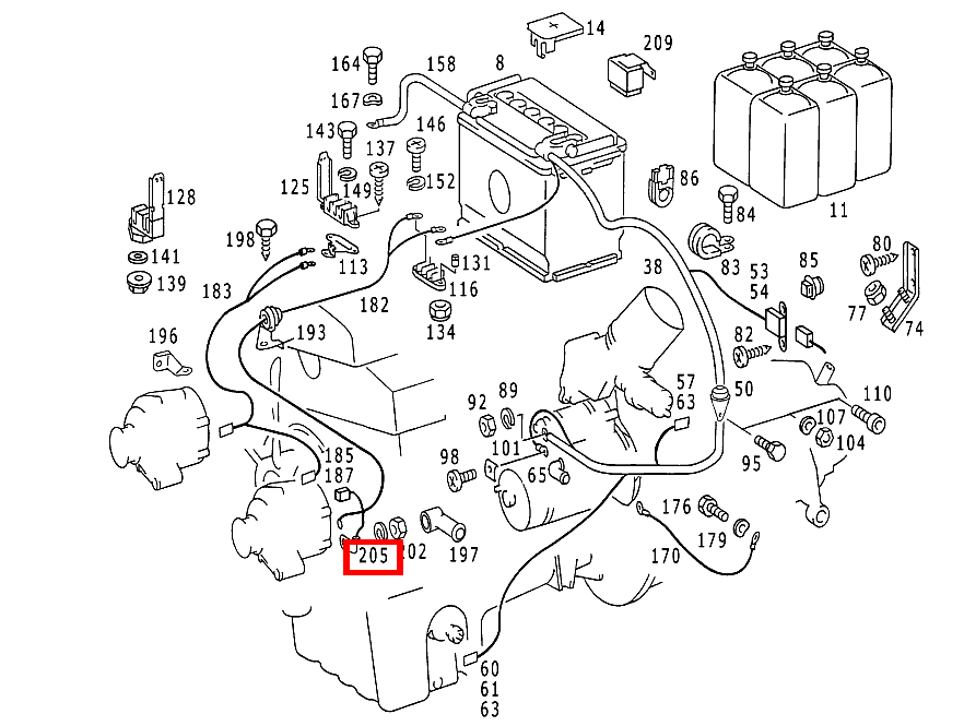Federring LEITUNG AN GENERATOR 300TDT/E300DTDT 4M 124 Federring LEITUNG AN GENERATOR 300TDT/E300DTDT 4M 124
