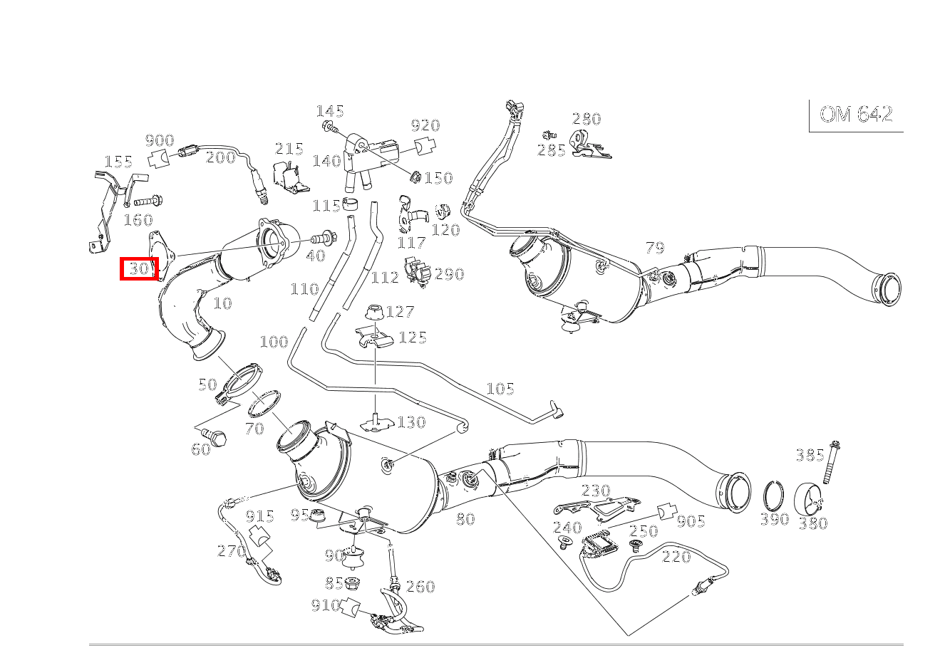 Flanschdichtung Abgaseingangsmodul an Abgasturbolader EQC 400 4MATIC 293