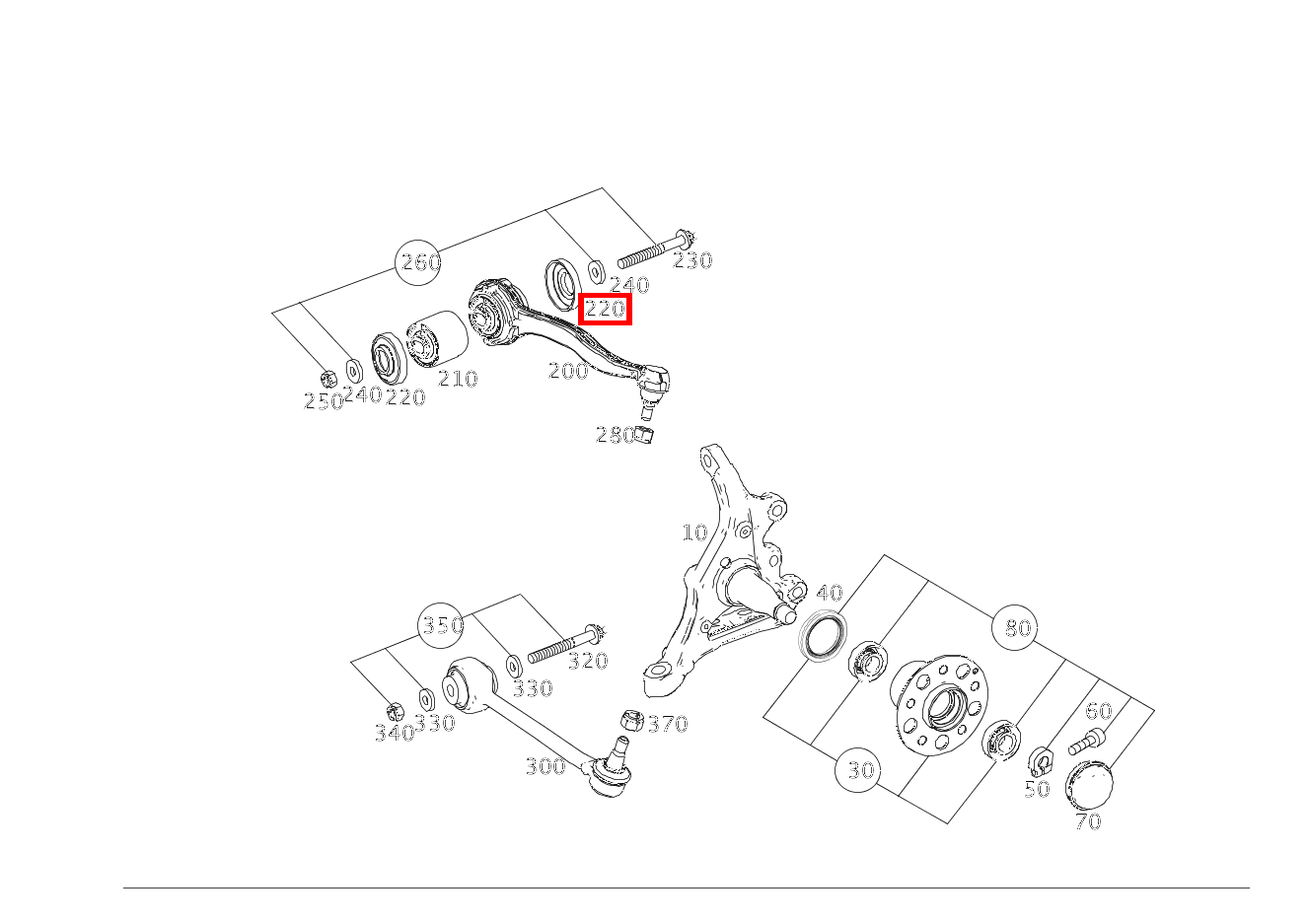 Elastomermanschette LINKS UND RECHTS AN LAGER ZUGSTREBE E 500/550 CABR. 207