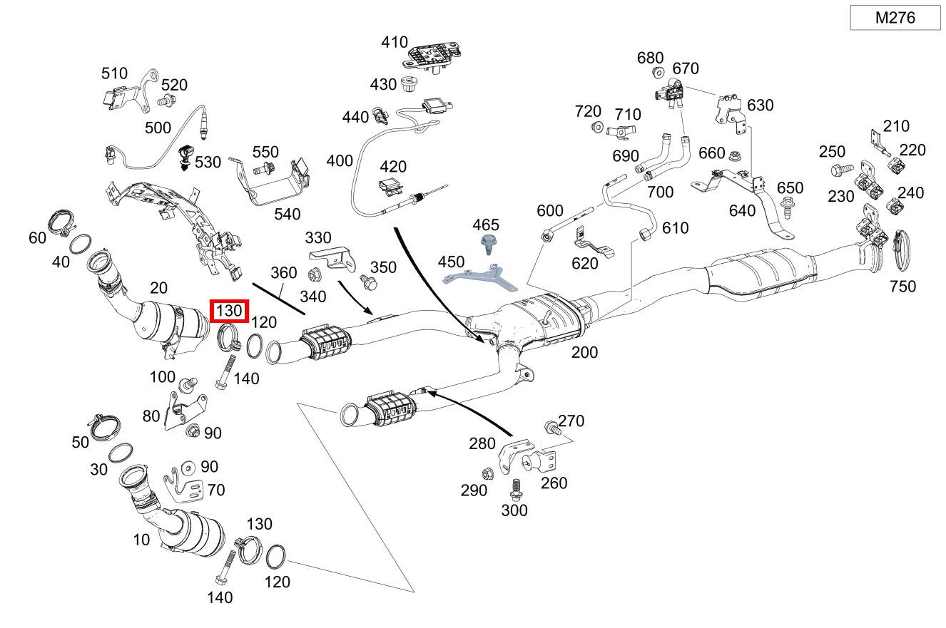 Rohrschelle Abgasanlage Links und rechts Mercedes-AMG C 43 4MATIC Cabriolet 205