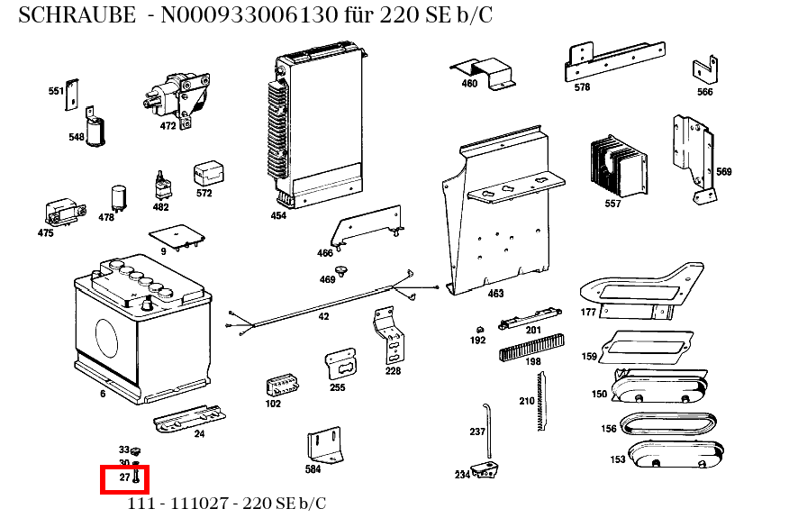 Schraube 220 SE b/C 111 Schraube 220 SE b/C 111