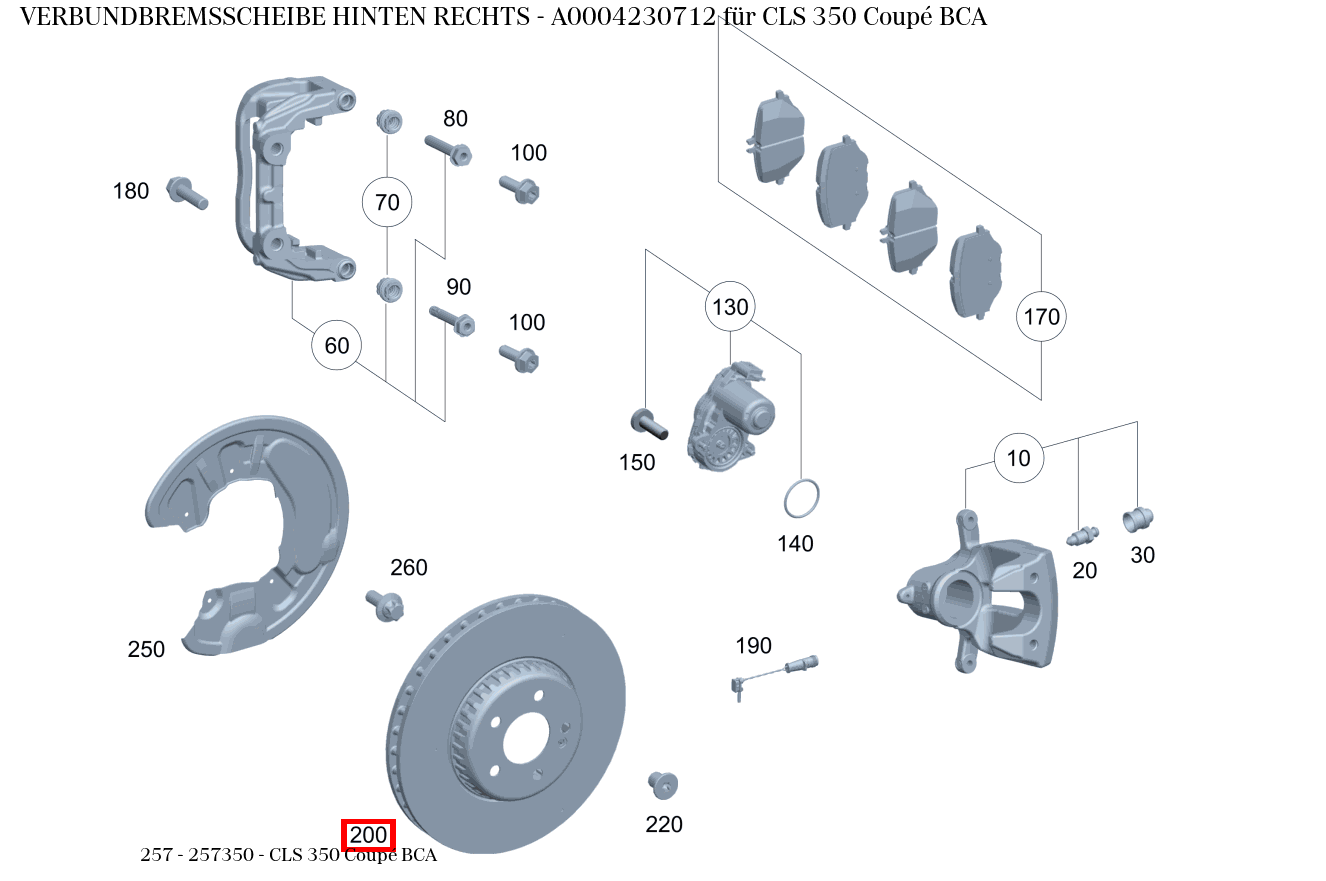 Verbundbremsscheibe HINTEN RECHTS CLS 350 Coupé BCA 257 Verbundbremsscheibe HINTEN RECHTS CLS 350 Coupé BCA 257