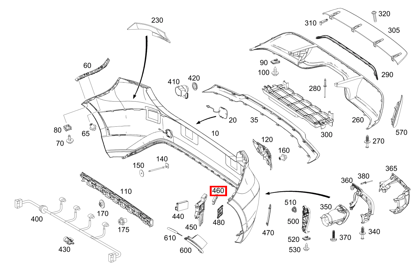 Befestigungsklammer Befestigung Sensor, links und rechts A 45 AMG 4MATIC 176