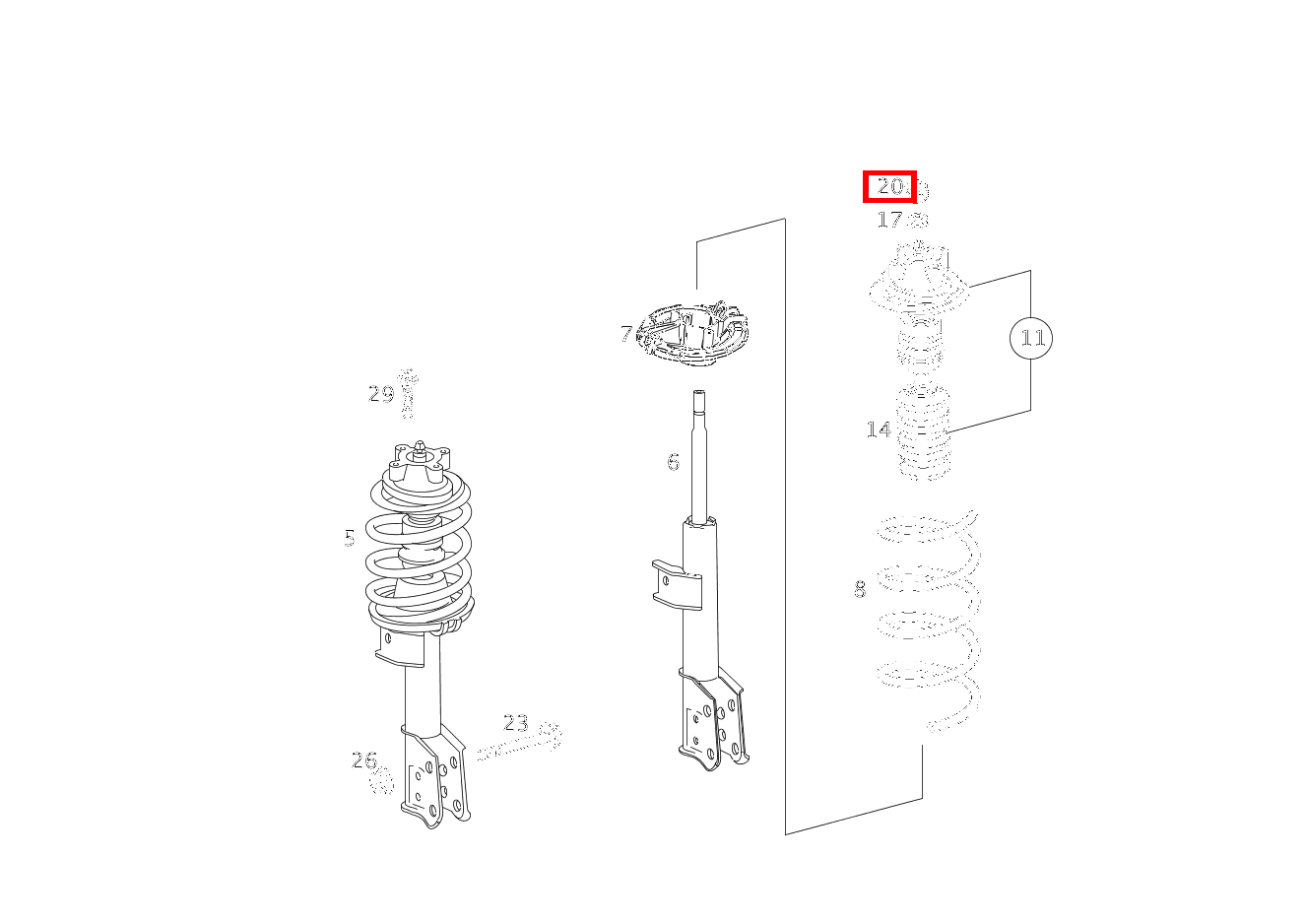 Sechskantmutter FEDERBEIN OBEN; M14X1.5 Vaneo 1.6 TREND 414
